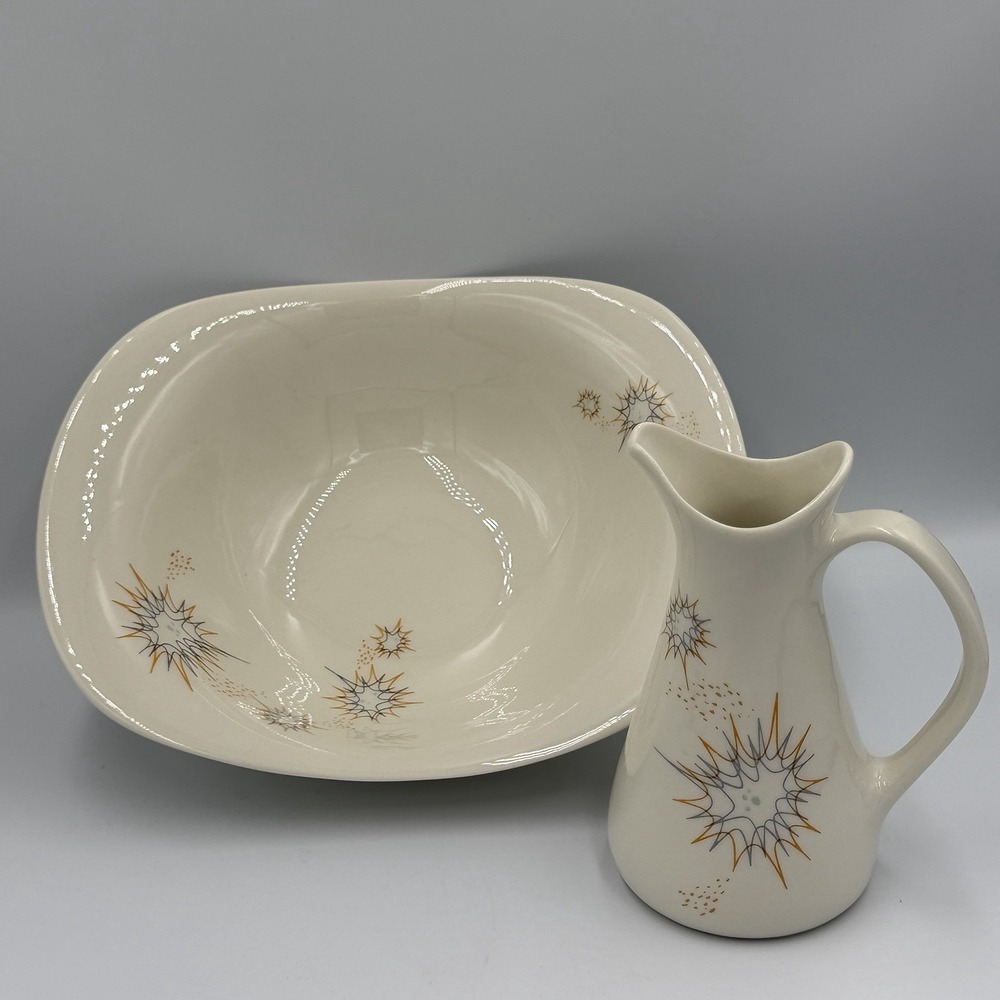 VTG Iroquois Impromptu Ben Seibel Creamer Serving Bowl Atomic MCM Starburst Set